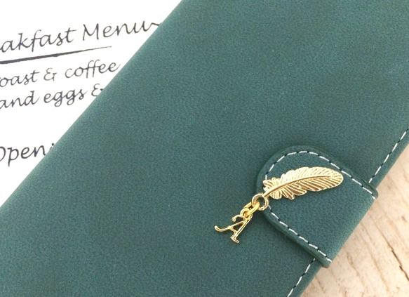 [Iphone] Initials &amp; Feathers ♡ Antique Green Blue 第1張的照片