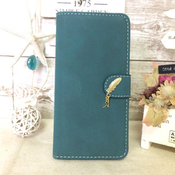 [Iphone] Initials &amp; Feathers ♡ Antique Green Blue 第3張的照片