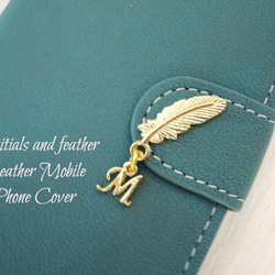 [Iphone] Initials &amp; Feathers ♡ Antique Green Blue 第4張的照片