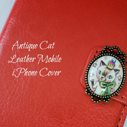 古色古香的貓♡iPhone6​​ / 6S筆記本式皮套紅 第1張的照片