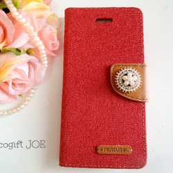 iPhone6plus / 6splus♡帆布×皮革可愛的紅色 第4張的照片