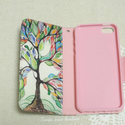 銷售iPhoneSE / 5 / 5S♡新鮮的綠色開花的樹筆記本類型案件 第4張的照片
