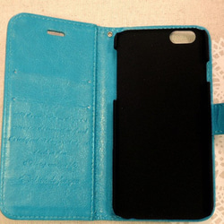 iPhone6​​ / 6S♡縮寫羽毛手帳式案件復古綠藍 第5張的照片