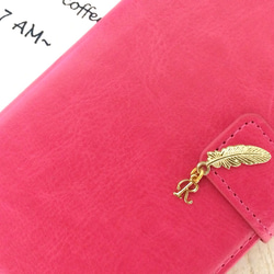 Sale！[iPhone 8/7]初始和羽毛筆記本型保護套Vintage Pink 第1張的照片