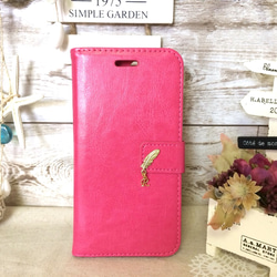 Sale！[iPhone 8/7]初始和羽毛筆記本型保護套Vintage Pink 第4張的照片