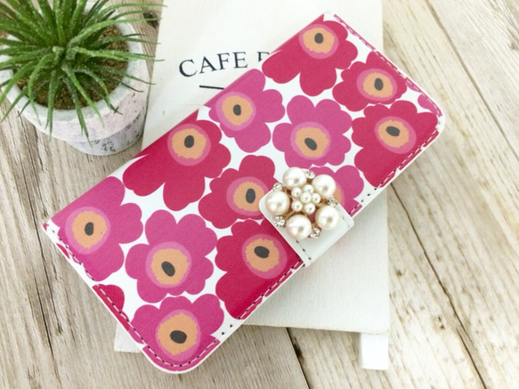 庫存處理銷售！ iPhone 6 / 6s♡北歐花卉閃光珍珠花粉紅色 第2張的照片