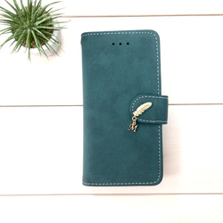 [IPhone6 / 6s] Initials &amp; Feathers ♡ Antique Green Blue 第1張的照片