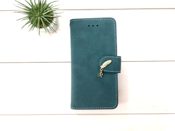 [IPhone6 / 6s] Initials &amp; Feathers ♡ Antique Green Blue 第1張的照片