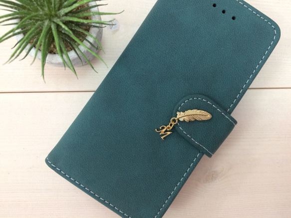 [IPhone6 / 6s] Initials &amp; Feathers ♡ Antique Green Blue 第3張的照片