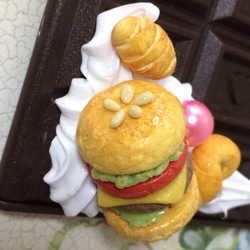 スイーツデコ　板チョコミラー　ハンバーガー 2枚目の画像