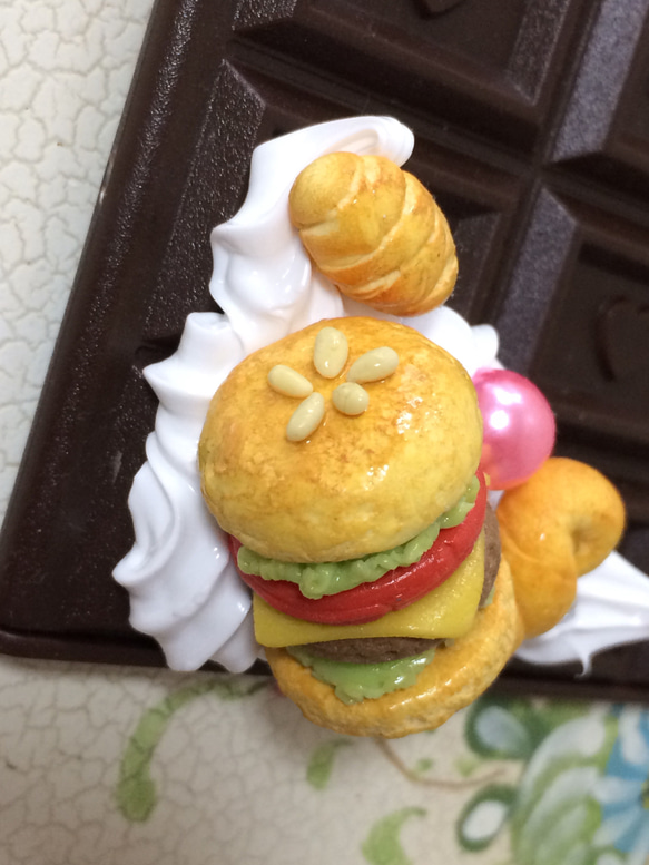 スイーツデコ　板チョコミラー　ハンバーガー 2枚目の画像