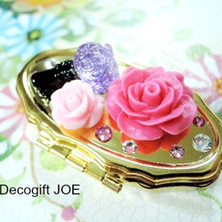 Pill Case Swarovski Glitter Rose &amp; Manicure 第5張的照片