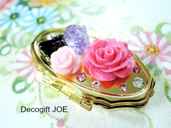 Pill Case Swarovski Glitter Rose &amp; Manicure 第5張的照片