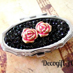 Swarovski Deco Pill Case Rose Jet 第1張的照片