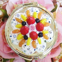 施華洛世奇裝飾圓形鏡面水果系列金色 第1張的照片