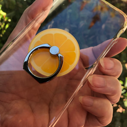 iPhone / Xperia 透明硬殼帶智能手機環橙色 第3張的照片