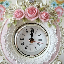 ロココ調　天使　置時計（振子にスワロフスキー付）オリジナル 3枚目の画像