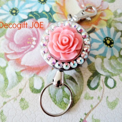 Swarovski Deco / Reel Keychain / Large Type / 頸帶 / Rose &amp; Cr 第1張的照片