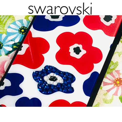 Swarovski レッド iPhone11Pro用ケース スワロフスキー スマホケース グラムロックiPhoneケース XR レッド