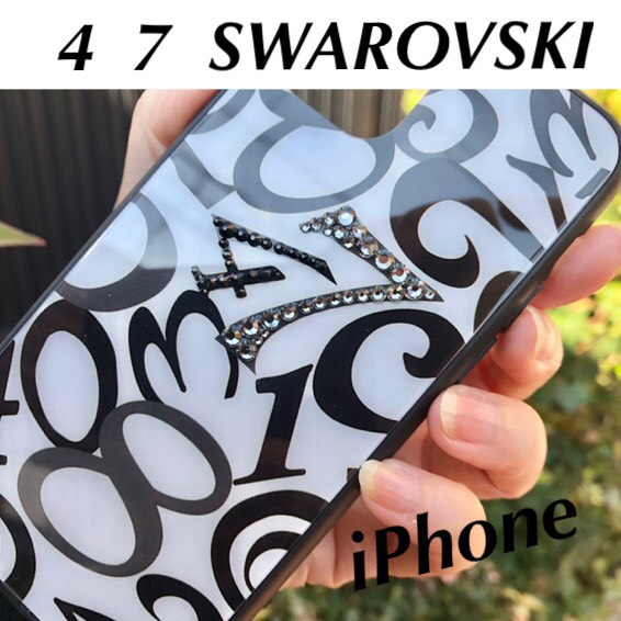 スワロフスキーデコレーション　 iPhoneXsmaxケース 強化ガラス 管理3