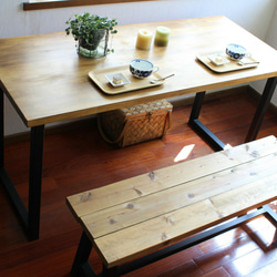 アイアン角脚テーブル インダストリアル オーダー可ダイニング