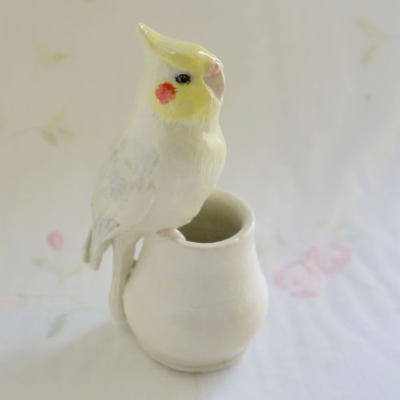 Okamainko（陶器的小鳥物體）的單輪刺 第7張的照片
