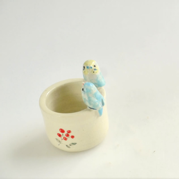 [供y-sama使用]彩虹虎皮鸚鵡和藍色鸚鵡郵票（小鳥陶器小包裝盒） 第2張的照片