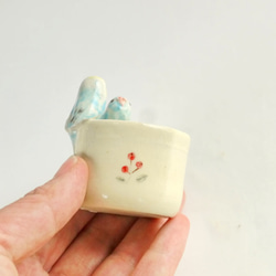 [供y-sama使用]彩虹虎皮鸚鵡和藍色鸚鵡郵票（小鳥陶器小包裝盒） 第3張的照片