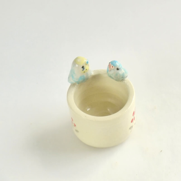 [供y-sama使用]彩虹虎皮鸚鵡和藍色鸚鵡郵票（小鳥陶器小包裝盒） 第4張的照片