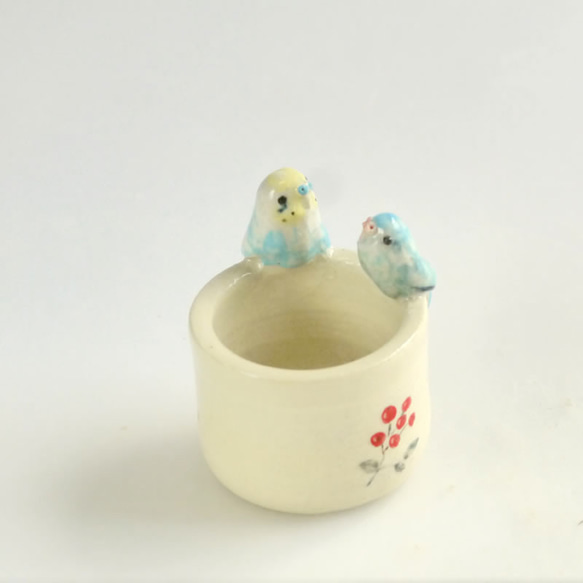 [供y-sama使用]彩虹虎皮鸚鵡和藍色鸚鵡郵票（小鳥陶器小包裝盒） 第5張的照片