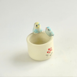 [供y-sama使用]彩虹虎皮鸚鵡和藍色鸚鵡郵票（小鳥陶器小包裝盒） 第6張的照片