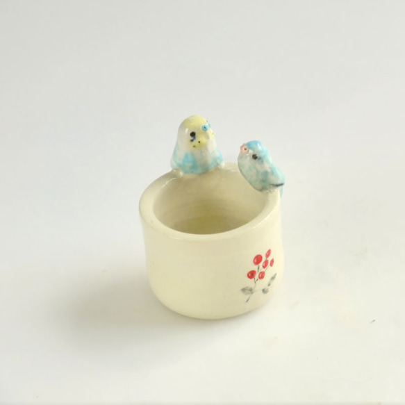 [供y-sama使用]彩虹虎皮鸚鵡和藍色鸚鵡郵票（小鳥陶器小包裝盒） 第6張的照片