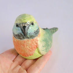 ダルマインコ一輪刺し（陶器の小鳥） 4枚目の画像