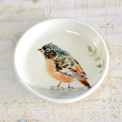 小鳥の豆皿「ジョウビタキ」 1枚目の画像