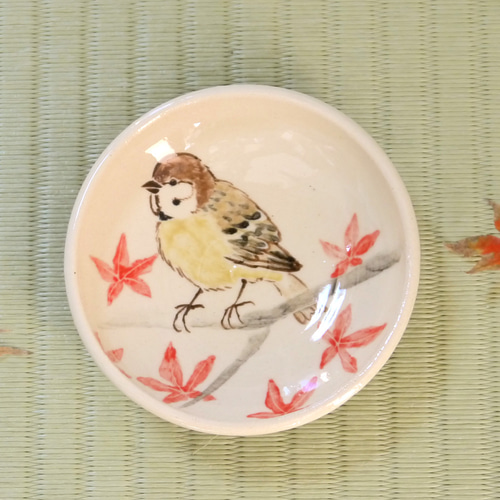 うつわやみたす　小鳥の豆皿　2枚セット 津軽びいどろ 豆皿 淡雪 うつわやみたす 鳥 たまご 豆皿 卵 小鳥