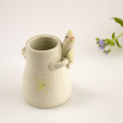 雞尾鸚鵡的小花瓶（鳥對象） 第2張的照片