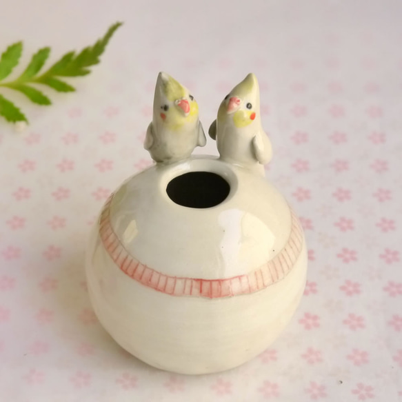 好朋友雞尾鸚鵡圓形花瓶（小鳥對象） 第3張的照片