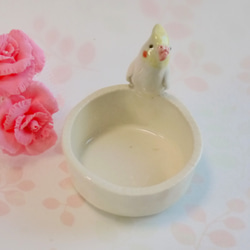 &lt;母親節&gt;康乃馨安排小鸚鵡（陶器小鳥） 第4張的照片