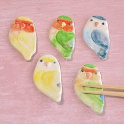 【J順序放置】Kozakurai長尾小鸚鵡的筷子休息（5件瓷鳥什麼都不做） 第1張的照片