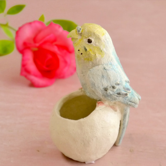 “限量手工製造2019年”Sekisei長尾小鸚鵡（小鳥陶器裝飾品）的配飾 第2張的照片