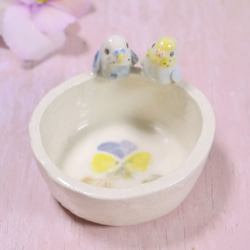 與Sekisei長尾小鸚鵡（Pottery的小鳥）的Pansy小物品 第2張的照片