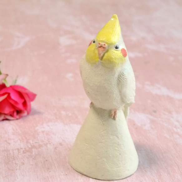 『数量限定ハンドメイド2019』オカメインコ （小鳥の陶器の置物） 4枚目の画像