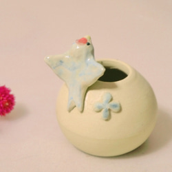 幸運燕子的圓形花瓶（小鳥物體） 第5張的照片