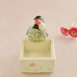 櫻花方形小包（小鳥陶） 第2張的照片