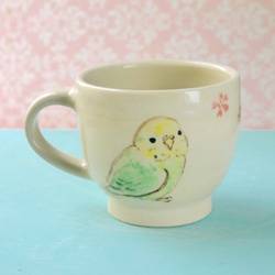 鳥杯“虎皮鸚鵡和櫻花” 第2張的照片