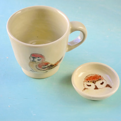 秋の福袋＊小鳥のマグカップ＆ミニ豆皿「すずめ」 3枚目の画像