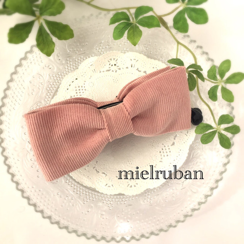 サマーツイードピンクリボンバレッタ バレッタ ୨୧ mikku bunny ୨୧ 