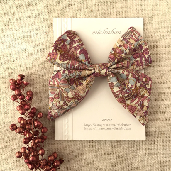 新作 レア！ラメ入りリバティリボンクリップピンジェニーズリボンズ  