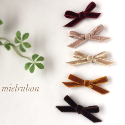 高級MOKUBAベルベットリボンのヘアクリップピン ベビーヘアクリップ 