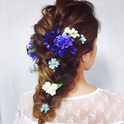 紫陽花と小花のヘッドドレス ウェディング 成人式 浴衣にも 3枚目の画像